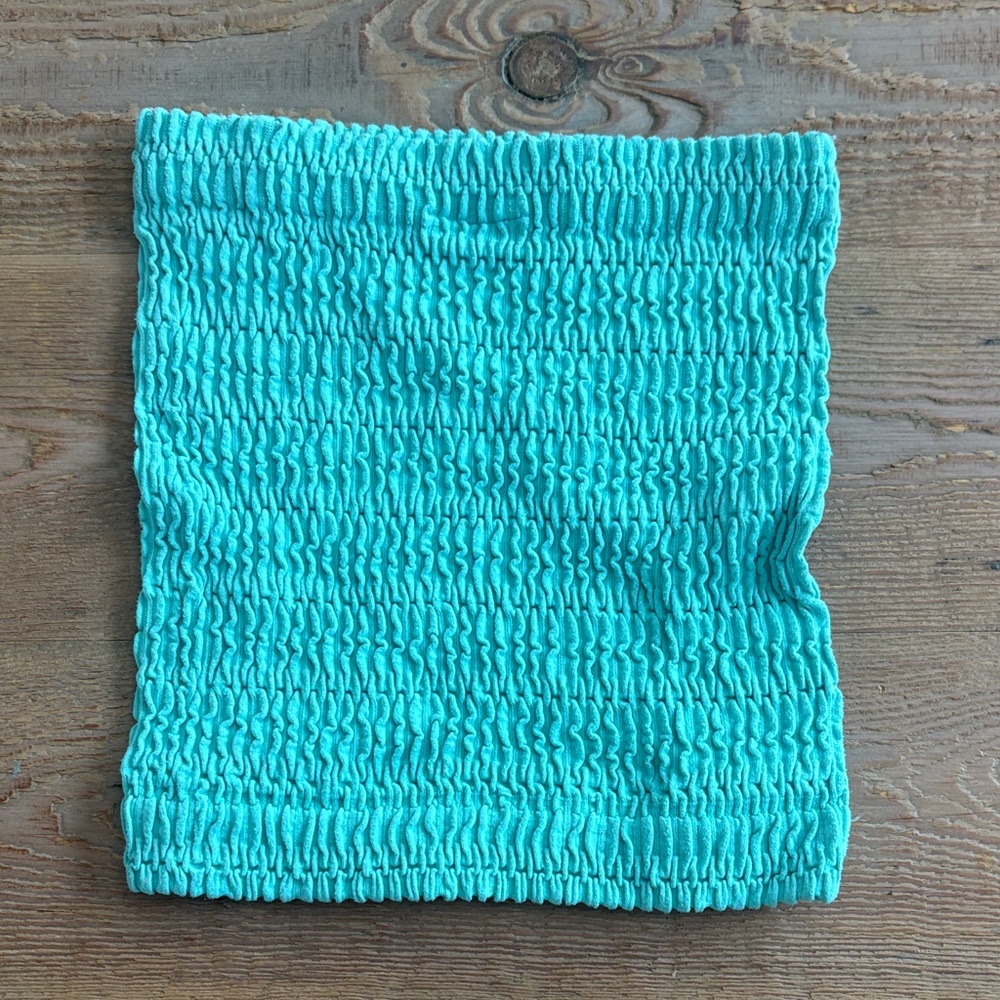 No Boundaries Aqua Smocked Tube Top